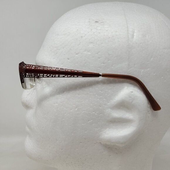 BEAUSOLEIL M163 EYEGLASSES FRAME PARIS HALF RIMLESS RED METAL 52 18 135 - Picture 2 of 6
